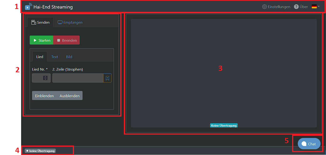 Hai-End Streaming Server Oberfläche (mobile Ansicht)